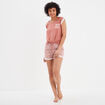Ensemble pyjama 2 pièces t-shirt à noeud terracotta femme