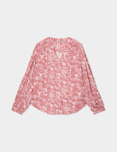 Blouse oversize manches longues Creeks vieux rose femme