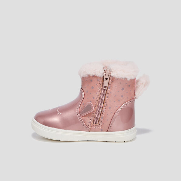 Bottines irisées zippées rose bébé fille