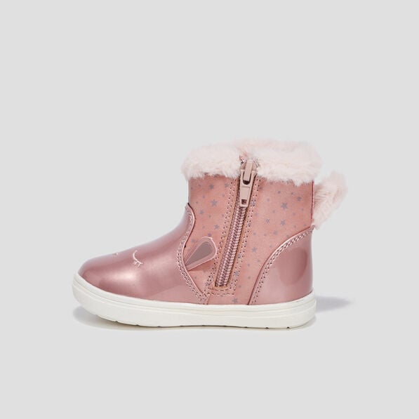 bottines irisees zippees rose bebef Bottines irisées zippées rose bébé fille