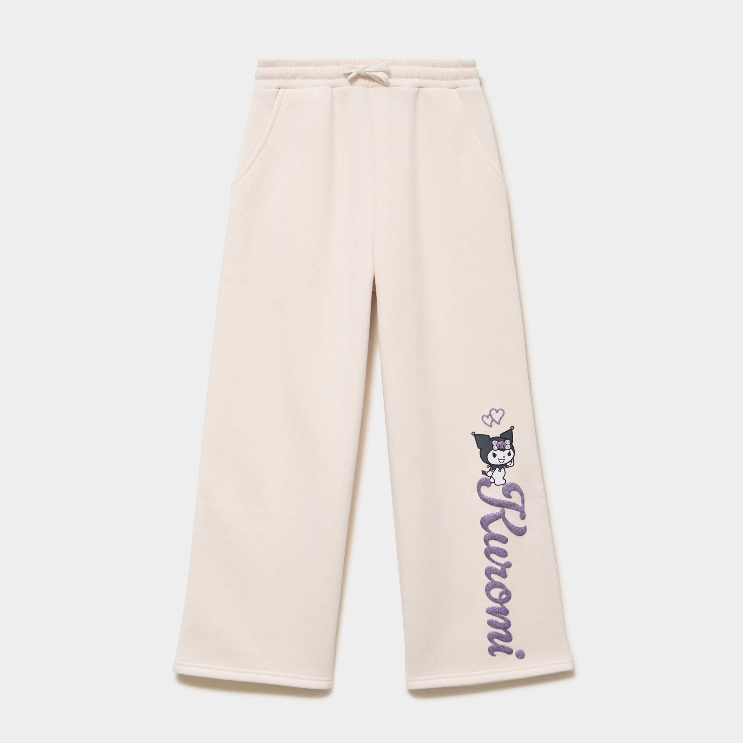 Pantalon de jogging large Kuromi beige fille