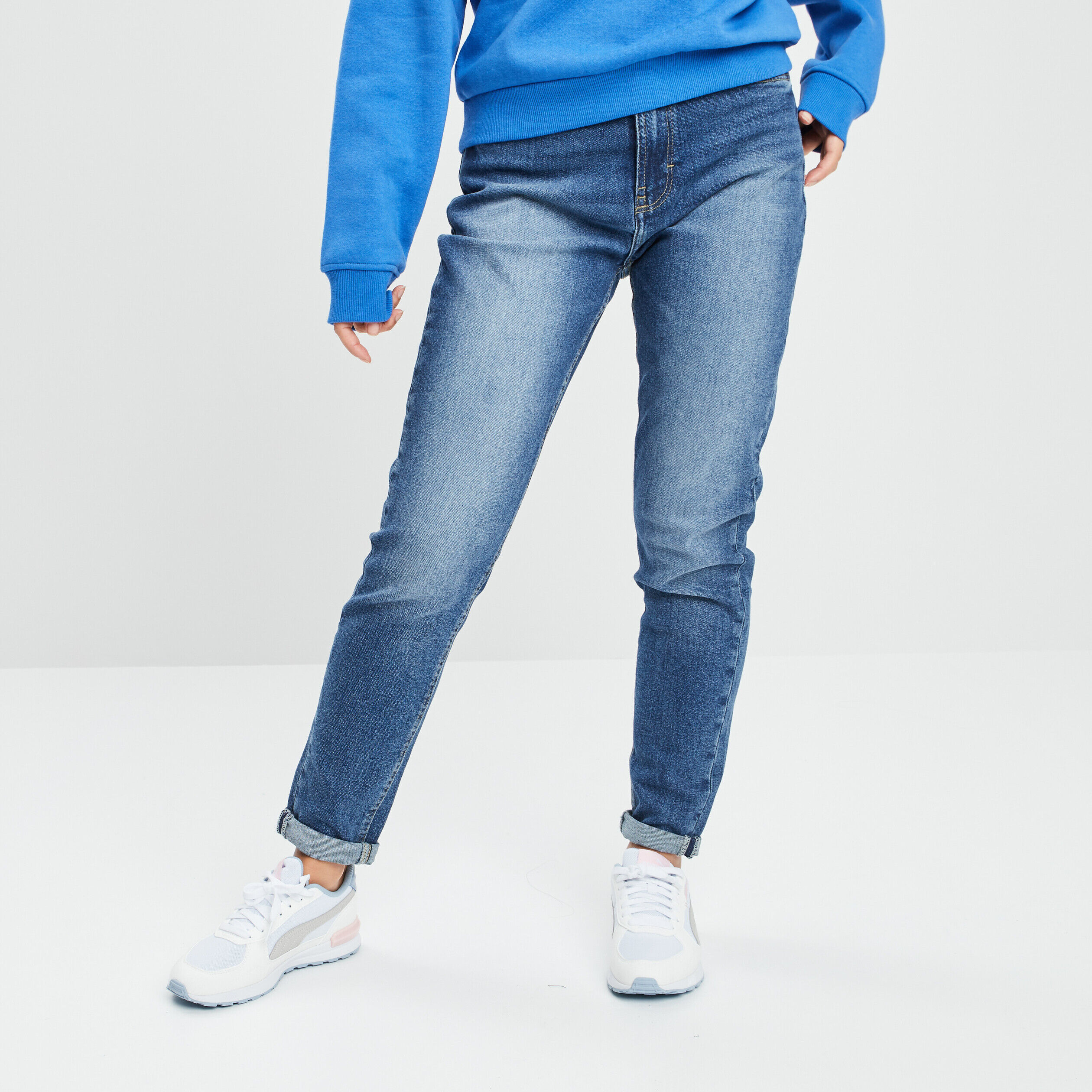 Jean mom taille haute pas cher top