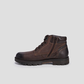 Bottines crantées en cuir marron homme