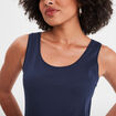 Débardeur bretelles larges coton bleu marine femme