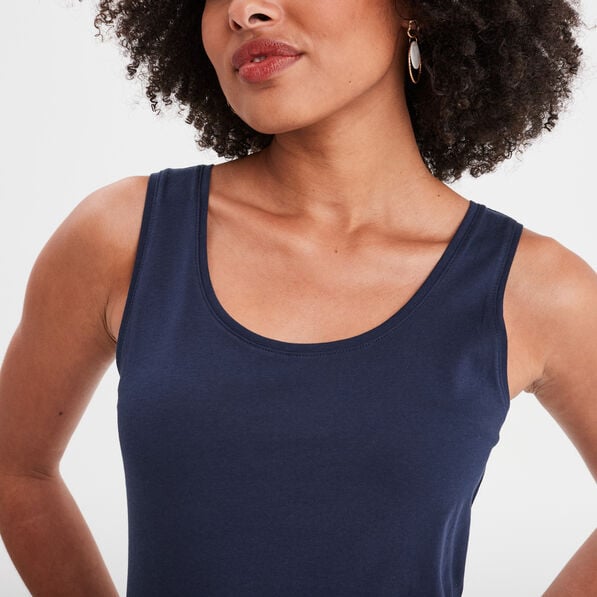 debardeur bretelles larges coton bleu marine femme Débardeur bretelles larges coton bleu marine femme