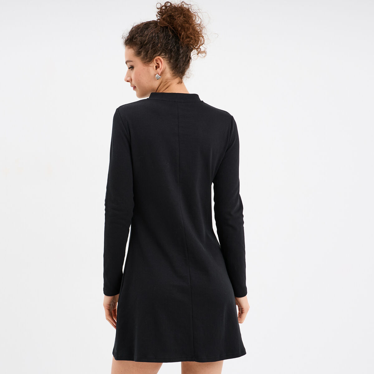 Robe évasée col montant courte Liberto noir femme