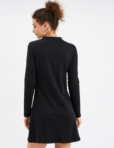 Robe évasée col montant courte Liberto noir femme