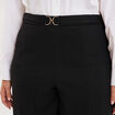 Pantalon city taille haute large boucle noir femme grande taille