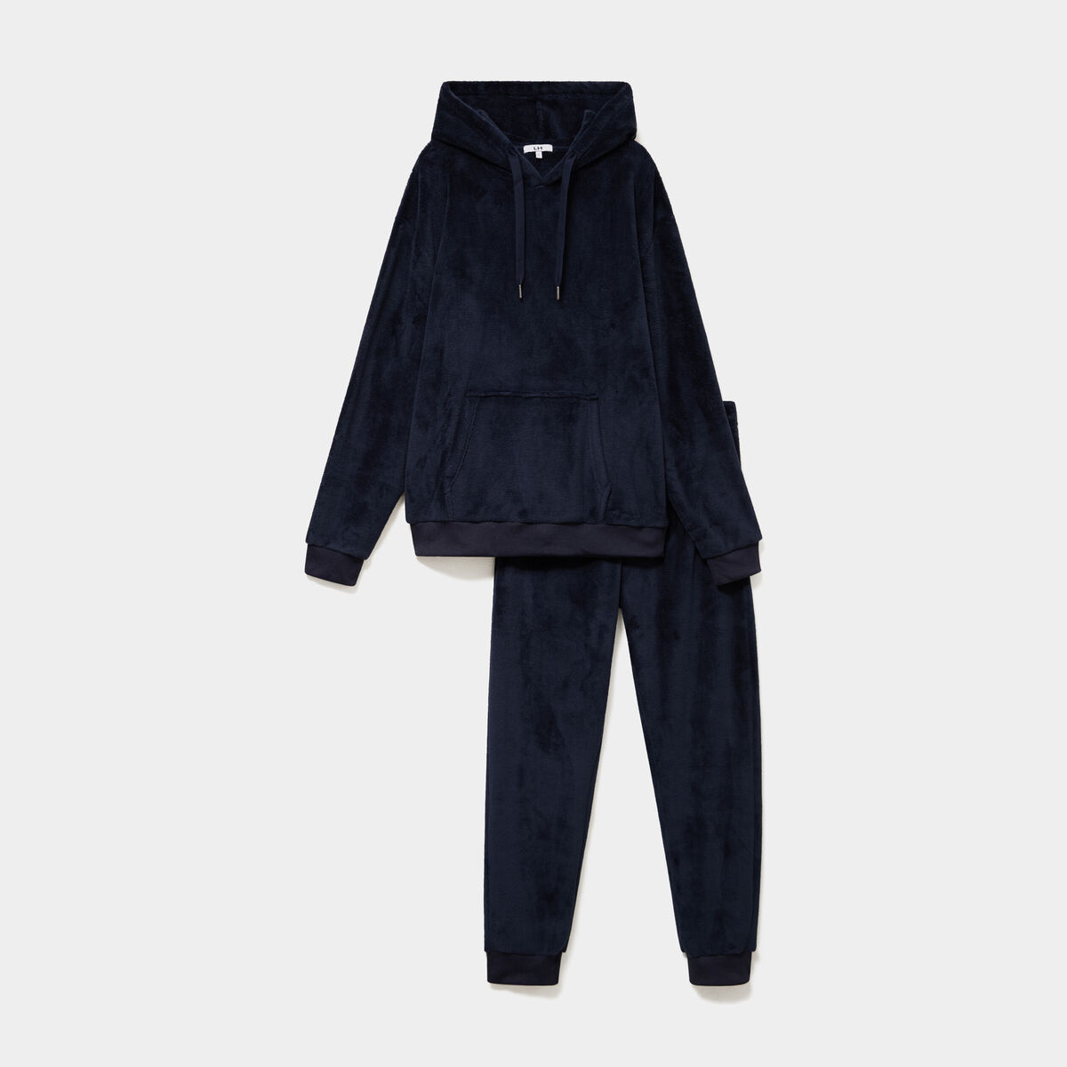 Ensemble pyjama velours avec sweat bleu fonc&eacute; homme