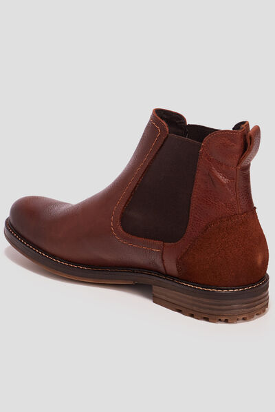 Bottines chelsea en cuir marron homme
