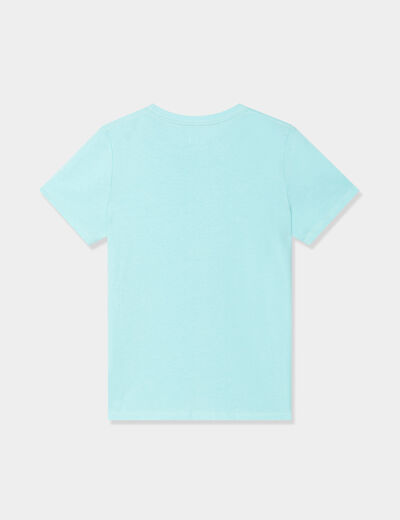 T-shirt en coton manches courtes bleu turquoise garçon