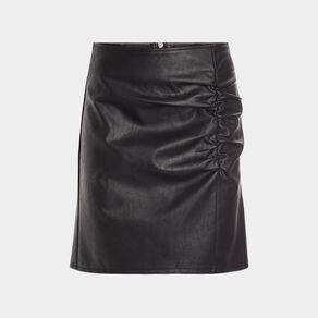 jupe droite froncee simili cuir noir femme Jupe droite froncée simili cuir noir femme