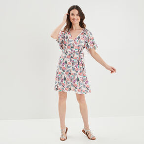 robe courte portefeuille ecru femme Robe courte portefeuille ecru femme