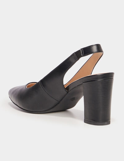 Escarpins &agrave; talons bouts pointus noir femme