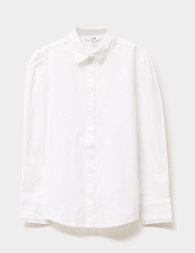 Chemise manches longues blanc fille