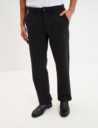 Pantalon chino regular taille &eacute;lastiqu&eacute;e noir homme