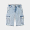 Bermuda cargo en jean denim triple stone gar&ccedil;on