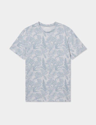T-shirt manches courtes col rond bleu ciel homme