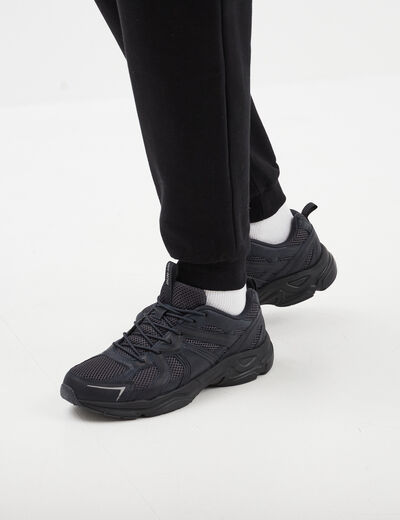 Baskets running à lacets noir homme