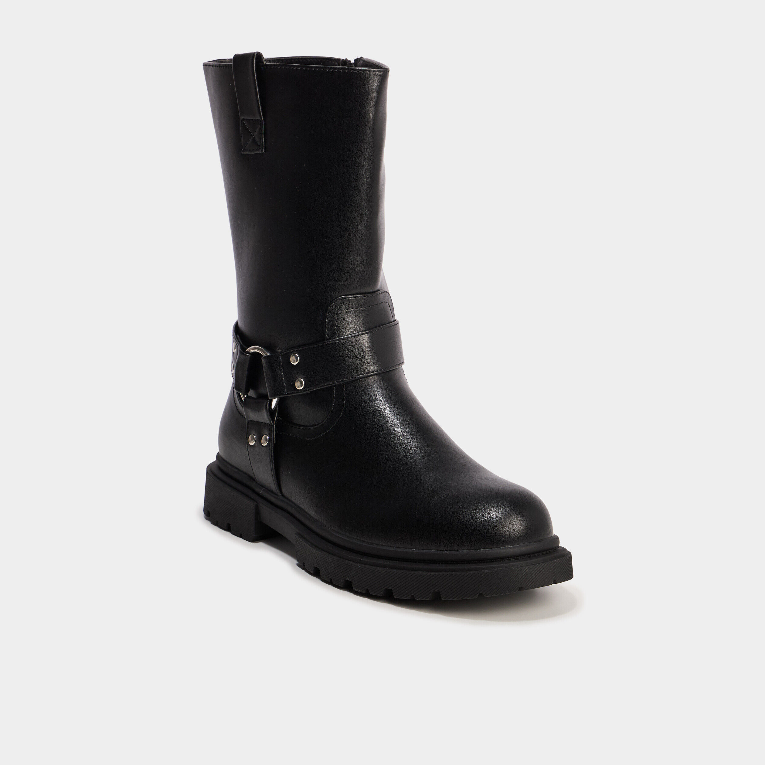 Bottes esprit biker avec boucles noir fille LIBERTO