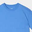 T-shirt oversize 1 poche manches courtes bleu lavande garçon