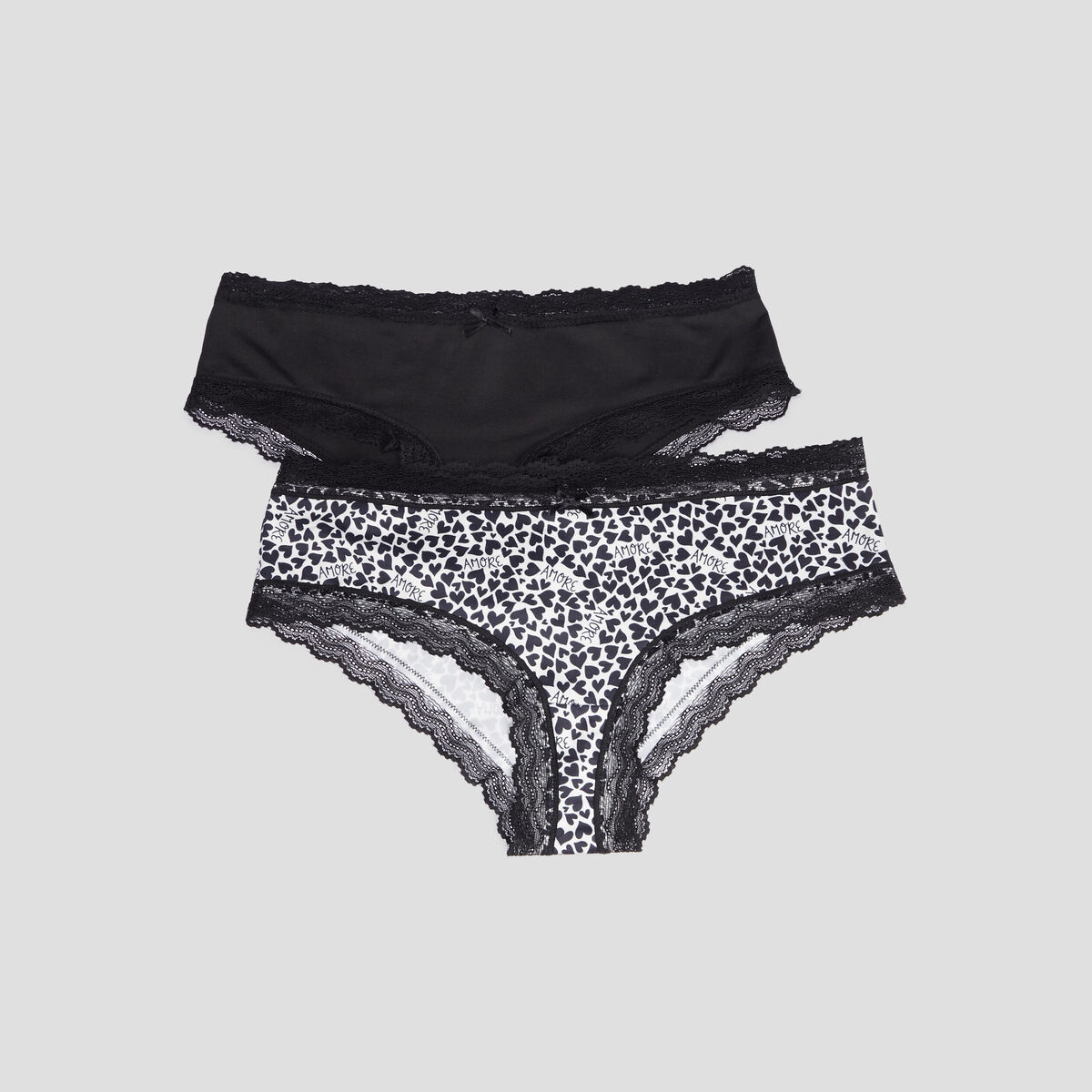 Lot 2 shortys microfibre ecru femme