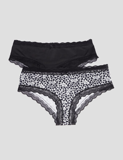 Lot 2 shortys microfibre ecru femme
