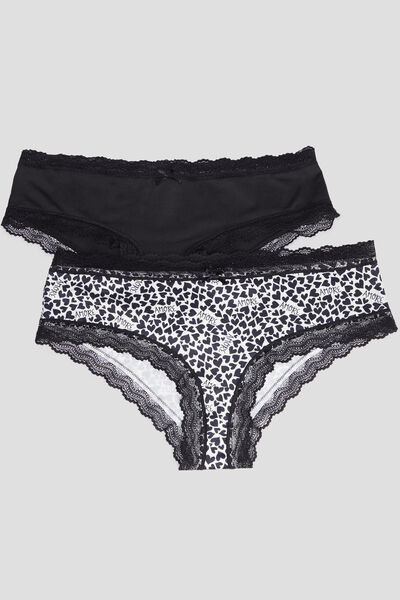 Lot 2 shortys microfibre ecru femme