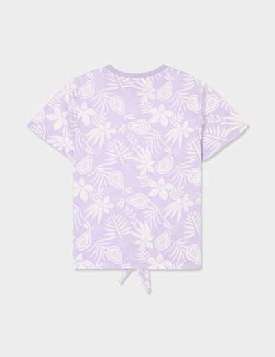 T-shirt avec noeud manches courtes parme fille