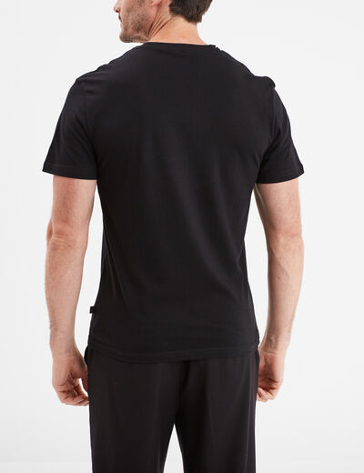 T-shirt manches courtes coton Liberto noir homme
