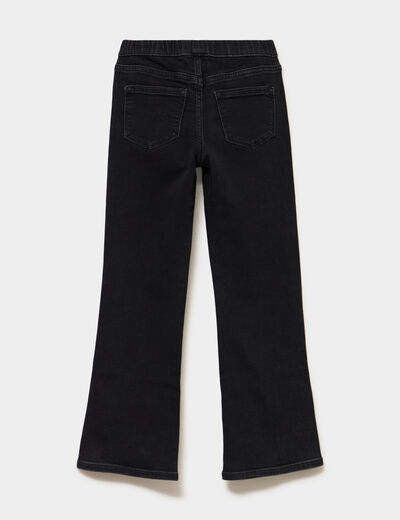 Jegging bootcut taille &eacute;lastiqu&eacute;e denim noir fille