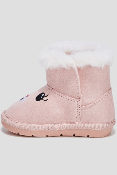 Bottes fourrées rose bébé fille