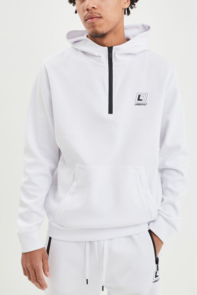 Sweat à capuche hoodie Liberto blanc homme