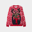 Pull de No&euml;l manches longues rouge homme