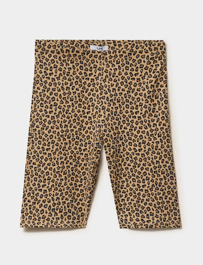 Short cycliste coton stretch beige femme