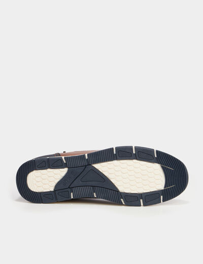 Derbies d&eacute;tails zipp&eacute;s marron homme