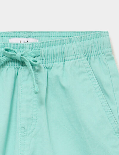 Bermuda short loose &eacute;lastiqu&eacute; coton vert clair gar&ccedil;on