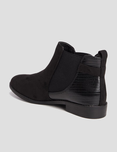 Bottines chelsea avec boucles noir femme