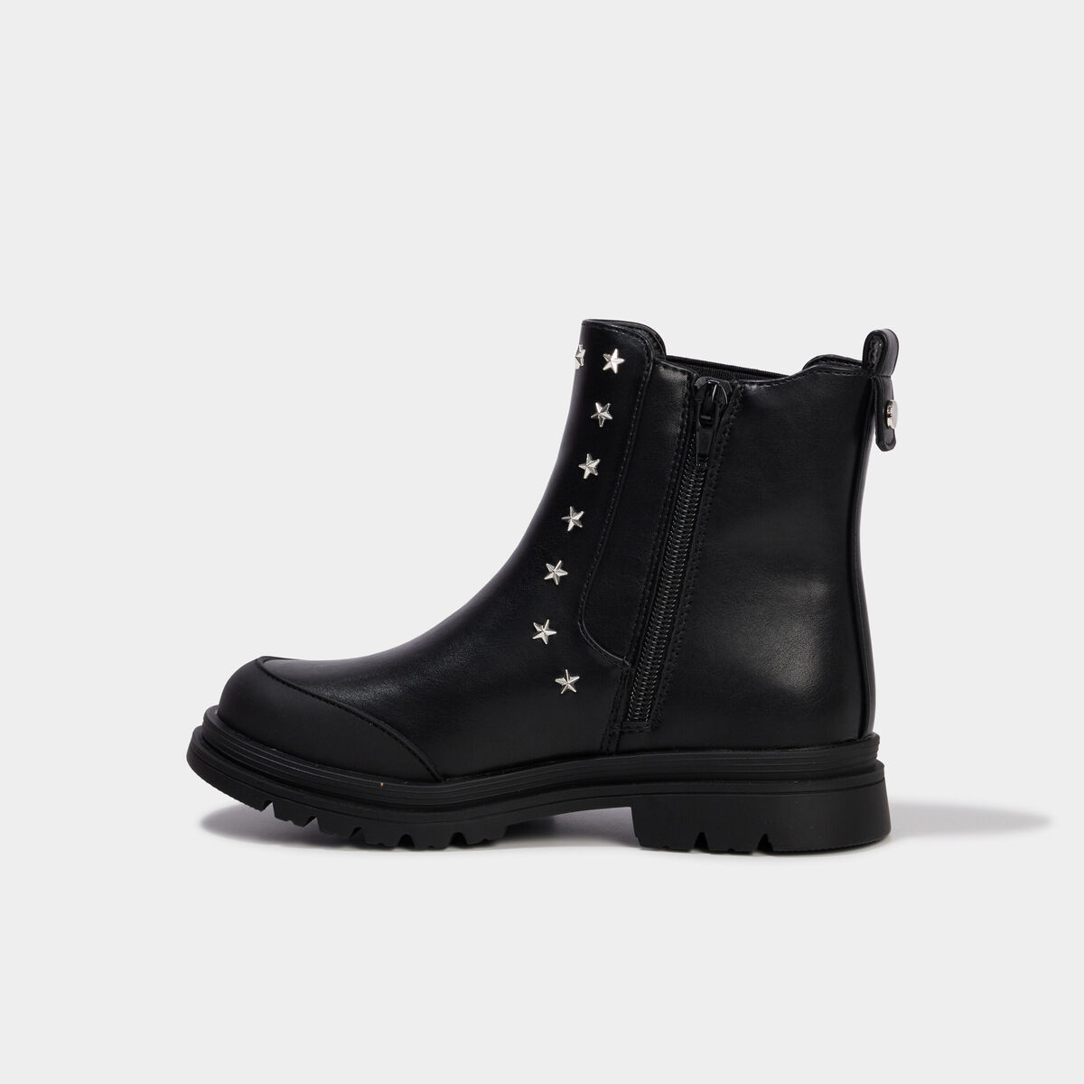Boots avec clous &agrave; fermeture zipp&eacute;e noir fille