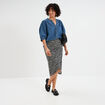 Blouse manches ballons en jean coton denim stone femme