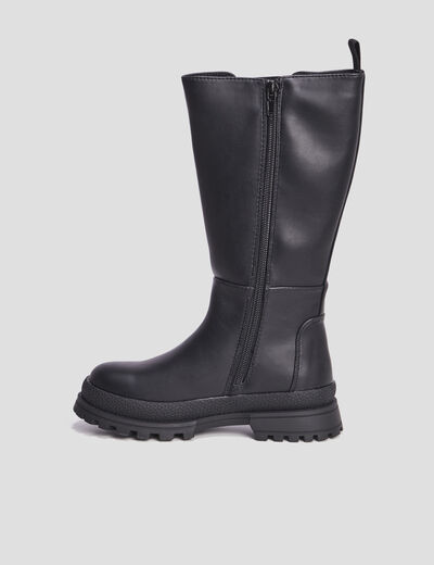 Bottes crantées noir fille