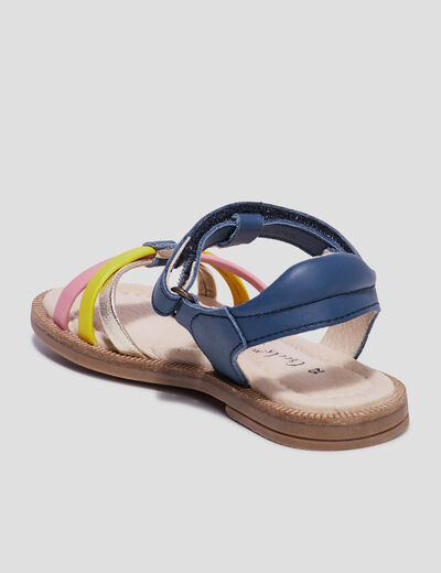 Sandales à scratchs en cuir Creeks multicolore fille