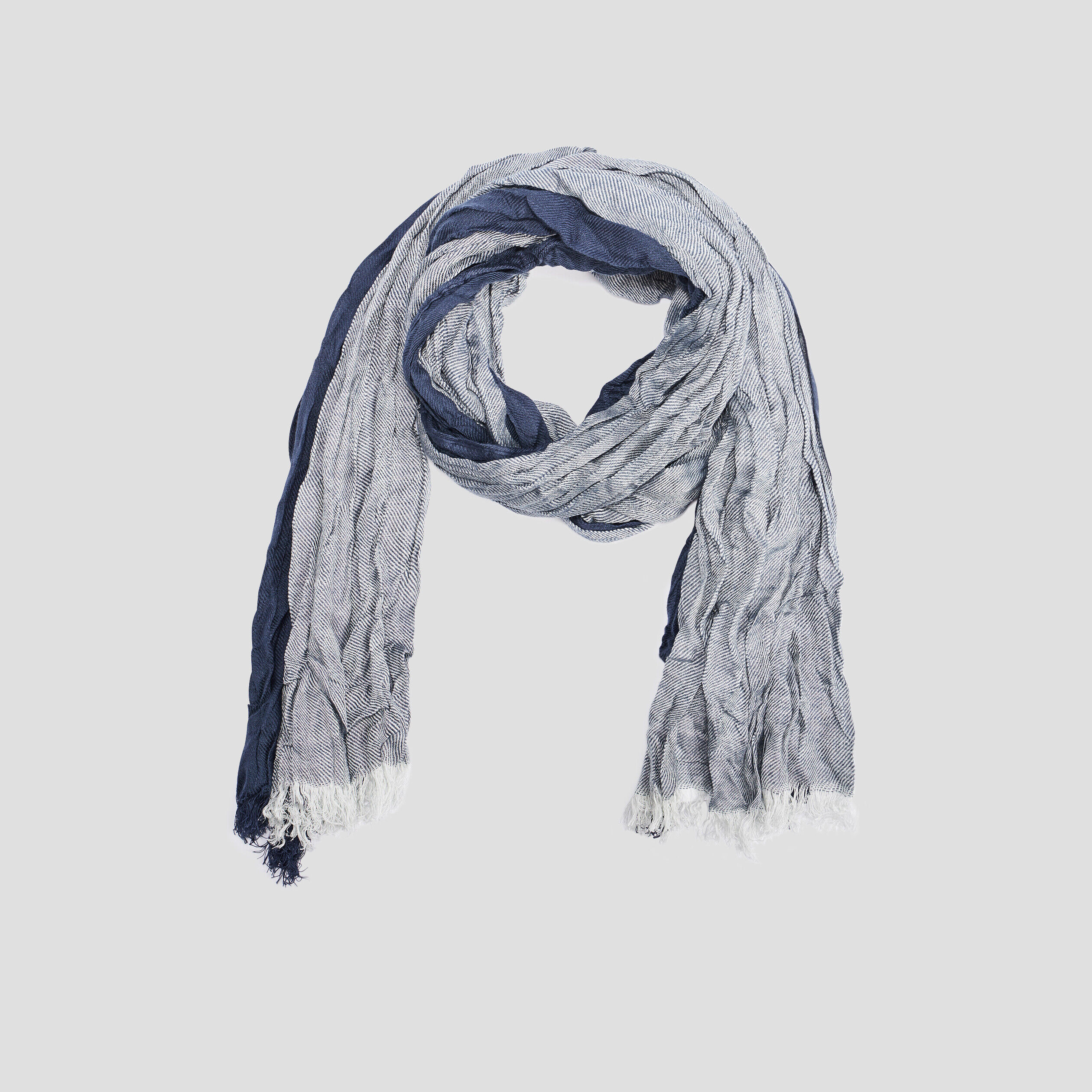 Foulard effet froissé bleu marine homme LH