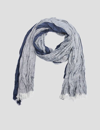 Foulard effet froiss&eacute; bleu marine homme