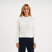 Gilet manches longues coton blanc femme