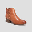 Bottines à talons en cuir marron femme
