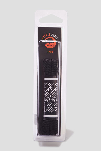 Lacets plats 90 cm Tawata noir mixte