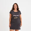 Chemise de nuit manches courtes gris foncé femme grande taille