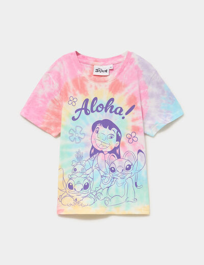 T-shirt manches courtes coton Stitch multicolore fille