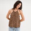 D&eacute;bardeur encolure am&eacute;ricaine beige femme